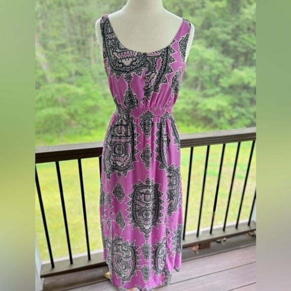 LAST CHANCE Maeve Annas Dress Size Small Midi Silk Spaghetti Straps Pockets - Picture 12 of 12